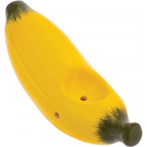 3.5" Banana Ceramic Pipe - Wacky Bowlz [CP110]
